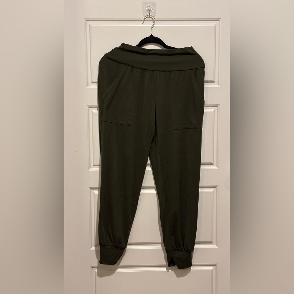 Olive Green Casual Pants